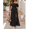 image:imageZESICA Womens 2026 Summer Off Shoulder Boho Maxi DressBlack