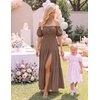 image:imageZESICA Womens 2026 Summer Off Shoulder Boho Maxi DressCoffee