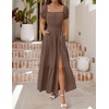 image:imageZESICA Womens 2026 Summer Off Shoulder Boho Maxi DressCoffee