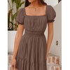 image:imageZESICA Womens 2026 Summer Off Shoulder Boho Maxi DressCoffee