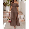 image:imageZESICA Womens 2026 Summer Off Shoulder Boho Maxi DressCoffee