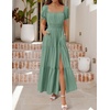 image:imageZESICA Womens 2026 Summer Off Shoulder Boho Maxi DressGreen