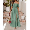 image:imageZESICA Womens 2026 Summer Off Shoulder Boho Maxi DressGreen