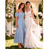 image:imageZESICA Womens 2026 Summer Off Shoulder Boho Maxi DressLight Blue