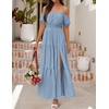 image:imageZESICA Womens 2026 Summer Off Shoulder Boho Maxi DressLight Blue