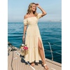 image:imageZESICA Womens 2026 Summer Off Shoulder Boho Maxi DressLight Yellow