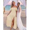 image:imageZESICA Womens 2026 Summer Off Shoulder Boho Maxi DressLight Yellow