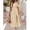 image:imageZESICA Womens 2026 Summer Off Shoulder Boho Maxi DressLight Yellow