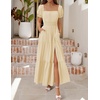 image:imageZESICA Womens 2026 Summer Off Shoulder Boho Maxi DressLight Yellow