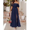 image:imageZESICA Womens 2026 Summer Off Shoulder Boho Maxi DressNavy