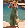 image:imageZESICA Womens 2026 Summer Off Shoulder Boho Maxi DressOlive