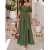 image:imageZESICA Womens 2026 Summer Off Shoulder Boho Maxi DressOlive