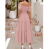 image:imageZESICA Womens 2026 Summer Off Shoulder Boho Maxi DressPink