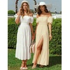 image:imageZESICA Womens 2026 Summer Off Shoulder Boho Maxi DressWhite