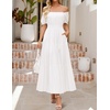 image:imageZESICA Womens 2026 Summer Off Shoulder Boho Maxi DressWhite