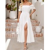 image:imageZESICA Womens 2026 Summer Off Shoulder Boho Maxi DressWhite