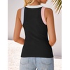 image:imageZESICA Womens 2026 Summer Sleeveless Ribbed Knit Color Block Tank TopsBlack
