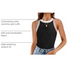 image:imageZESICA Womens 2026 Summer Sleeveless Ribbed Knit Color Block Tank TopsBlack