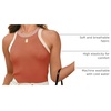 image:imageZESICA Womens 2026 Summer Sleeveless Ribbed Knit Color Block Tank TopsCoral