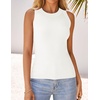 image:imageZESICA Womens 2026 Summer Sleeveless Ribbed Knit Color Block Tank TopsCream