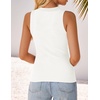image:imageZESICA Womens 2026 Summer Sleeveless Ribbed Knit Color Block Tank TopsCream