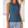 image:imageZESICA Womens 2026 Summer Sleeveless Ribbed Knit Color Block Tank TopsDarkblue