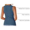 image:imageZESICA Womens 2026 Summer Sleeveless Ribbed Knit Color Block Tank TopsDarkblue