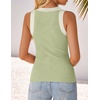 image:imageZESICA Womens 2026 Summer Sleeveless Ribbed Knit Color Block Tank TopsGreen