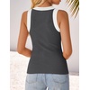 image:imageZESICA Womens 2026 Summer Sleeveless Ribbed Knit Color Block Tank TopsGrey