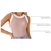image:imageZESICA Womens 2026 Summer Sleeveless Ribbed Knit Color Block Tank TopsPink