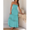 image:imageZESICA Womens 2026 Summer Strapless Boho Beach Vacation Maxi DressesAqua