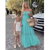 image:imageZESICA Womens 2026 Summer Strapless Boho Beach Vacation Maxi DressesAqua