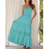 image:imageZESICA Womens 2026 Summer Strapless Boho Beach Vacation Maxi DressesAqua