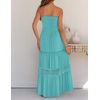 image:imageZESICA Womens 2026 Summer Strapless Boho Beach Vacation Maxi DressesAqua