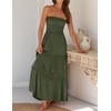 image:imageZESICA Womens 2026 Summer Strapless Boho Beach Vacation Maxi DressesArmygreen