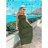 image:imageZESICA Womens 2026 Summer Strapless Boho Beach Vacation Maxi DressesArmygreen
