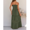 image:imageZESICA Womens 2026 Summer Strapless Boho Beach Vacation Maxi DressesArmygreen