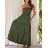 image:imageZESICA Womens 2026 Summer Strapless Boho Beach Vacation Maxi DressesArmygreen