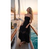 image:imageZESICA Womens 2026 Summer Strapless Boho Beach Vacation Maxi DressesBlack