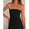 image:imageZESICA Womens 2026 Summer Strapless Boho Beach Vacation Maxi DressesBlack