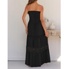 image:imageZESICA Womens 2026 Summer Strapless Boho Beach Vacation Maxi DressesBlack