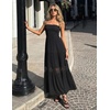 image:imageZESICA Womens 2026 Summer Strapless Boho Beach Vacation Maxi DressesBlack