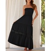 image:imageZESICA Womens 2026 Summer Strapless Boho Beach Vacation Maxi DressesBlack