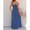 image:imageZESICA Womens 2026 Summer Strapless Boho Beach Vacation Maxi DressesBlue