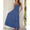 image:imageZESICA Womens 2026 Summer Strapless Boho Beach Vacation Maxi DressesBlue