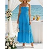 image:imageZESICA Womens 2026 Summer Strapless Boho Beach Vacation Maxi DressesCobalt