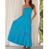 image:imageZESICA Womens 2026 Summer Strapless Boho Beach Vacation Maxi DressesCobalt