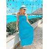 image:imageZESICA Womens 2026 Summer Strapless Boho Beach Vacation Maxi DressesCobalt