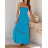 image:imageZESICA Womens 2026 Summer Strapless Boho Beach Vacation Maxi DressesCobalt