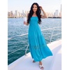 image:imageZESICA Womens 2026 Summer Strapless Boho Beach Vacation Maxi DressesCobalt